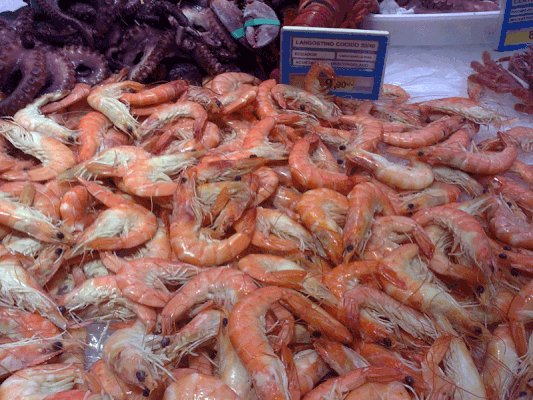 Вареные креветки